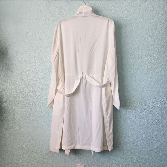 CAPSULE side pockets tie belt collar cascade side slit duster cardigan - Picture 3 of 16